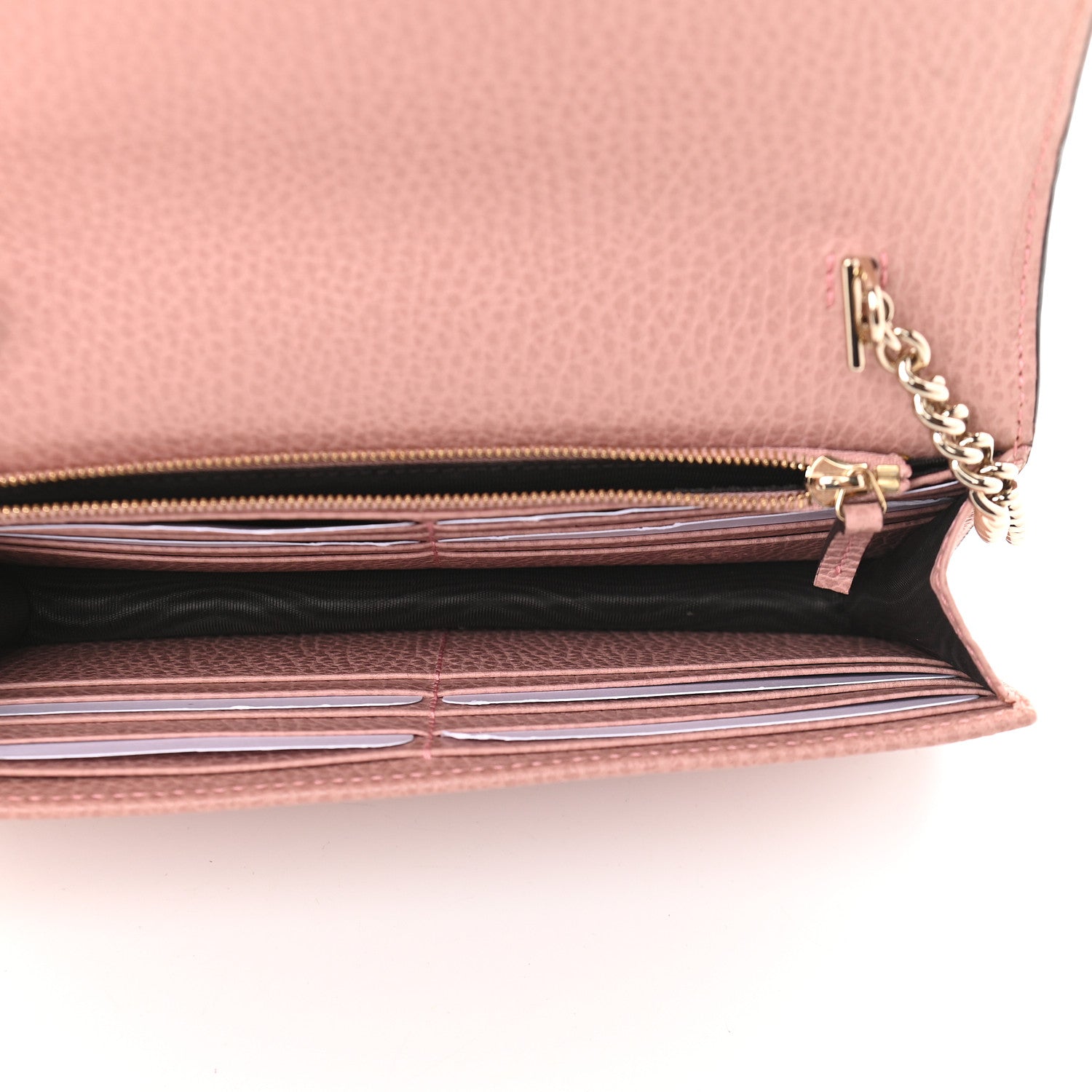 Gucci Dollar Calfskin Interlocking G Chain Wallet Soft Pink 5 of 9