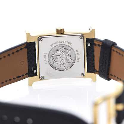 Hermes Stainless Steel Epsom 21mm Heure H Hour Quartz Watch Noir 4 of 7