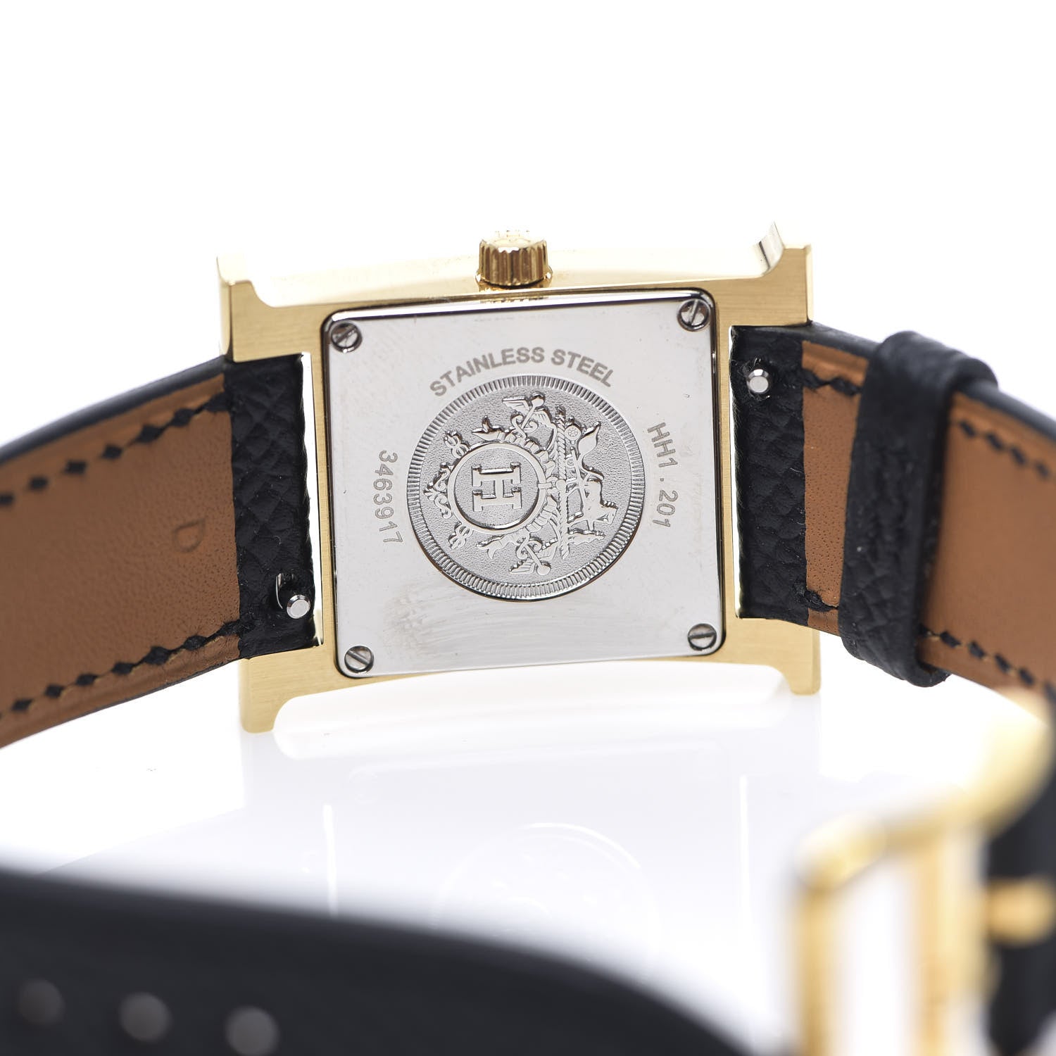 Hermes Stainless Steel Epsom 21mm Heure H Hour Quartz Watch Noir 4 of 7