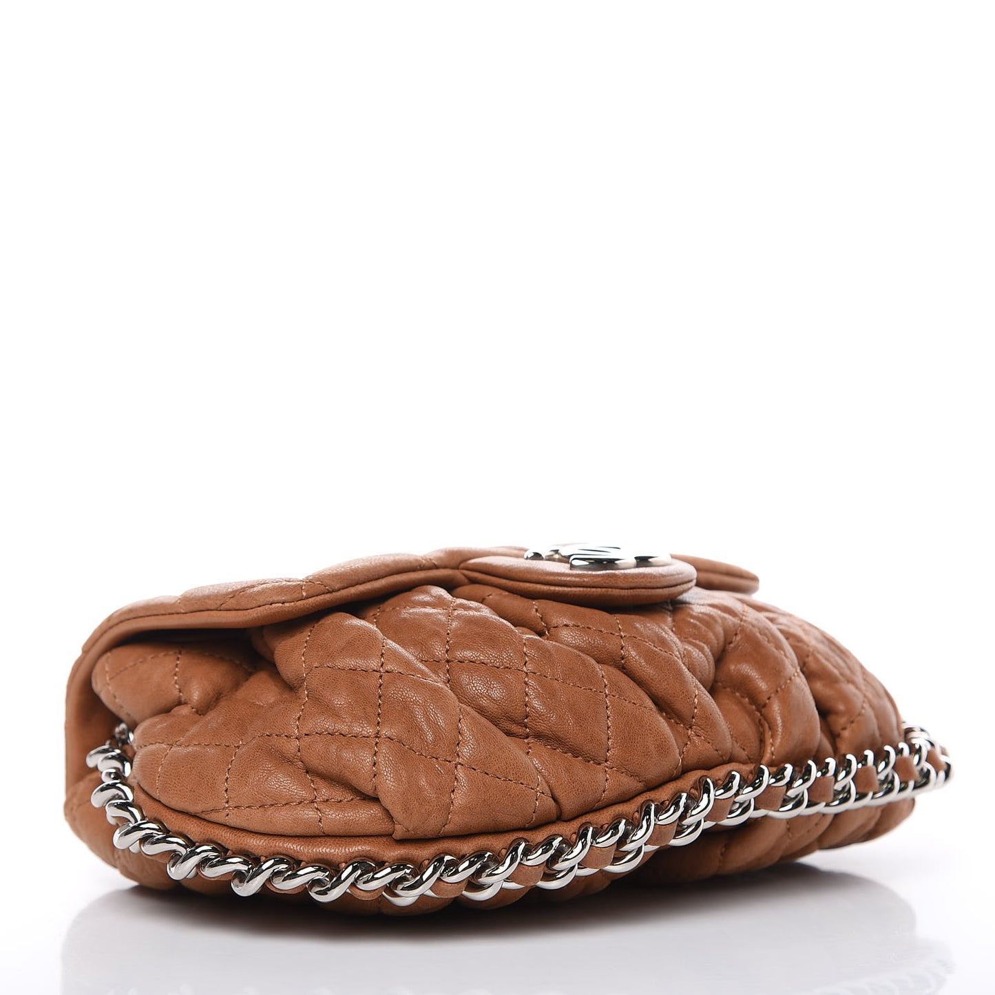 Washed Lambskin Mini Chain Around Messenger Brown