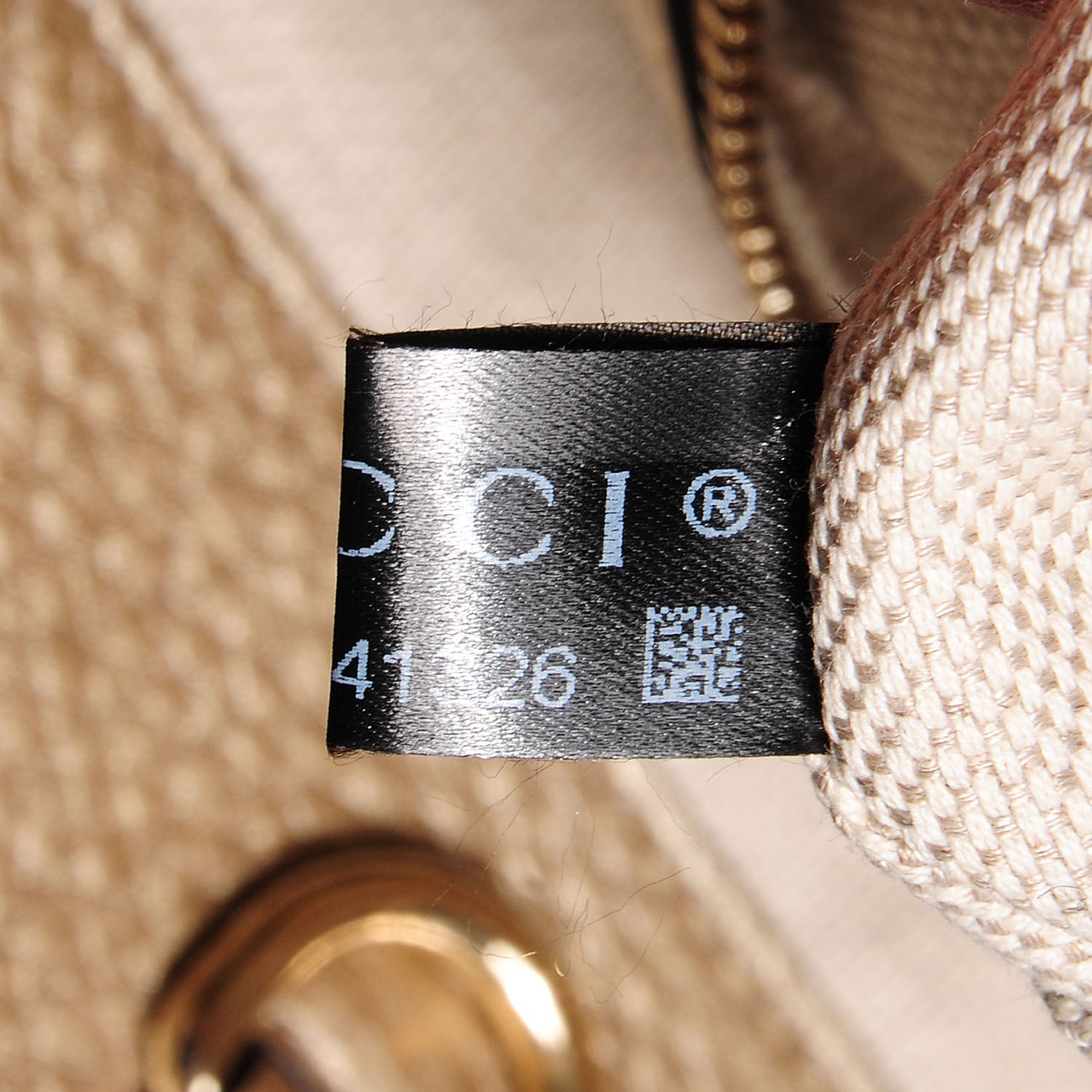 Gucci Metallic Pebbled Calfskin Medium Soho Chain Shoulder Bag Golden Beige 7 of 9