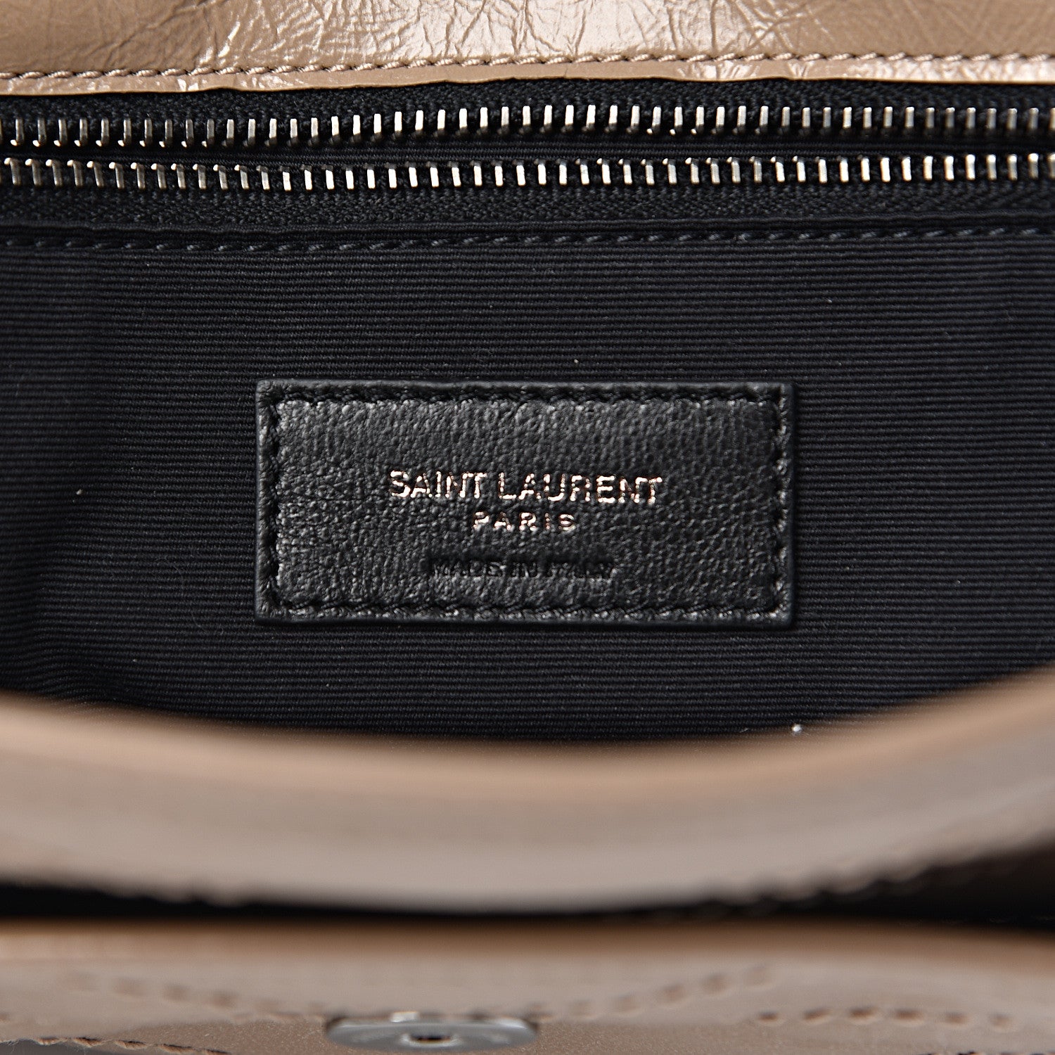 Saint Laurent Crinkled Calfskin Matelasse Monogram Medium Niki Chain Satchel Light Taupe 6 of 10