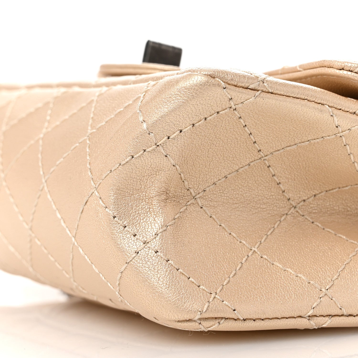 Chanel Metallic Sheepskin Quilted 2.55 Reissue Mini Flap Beige 10 of 11
