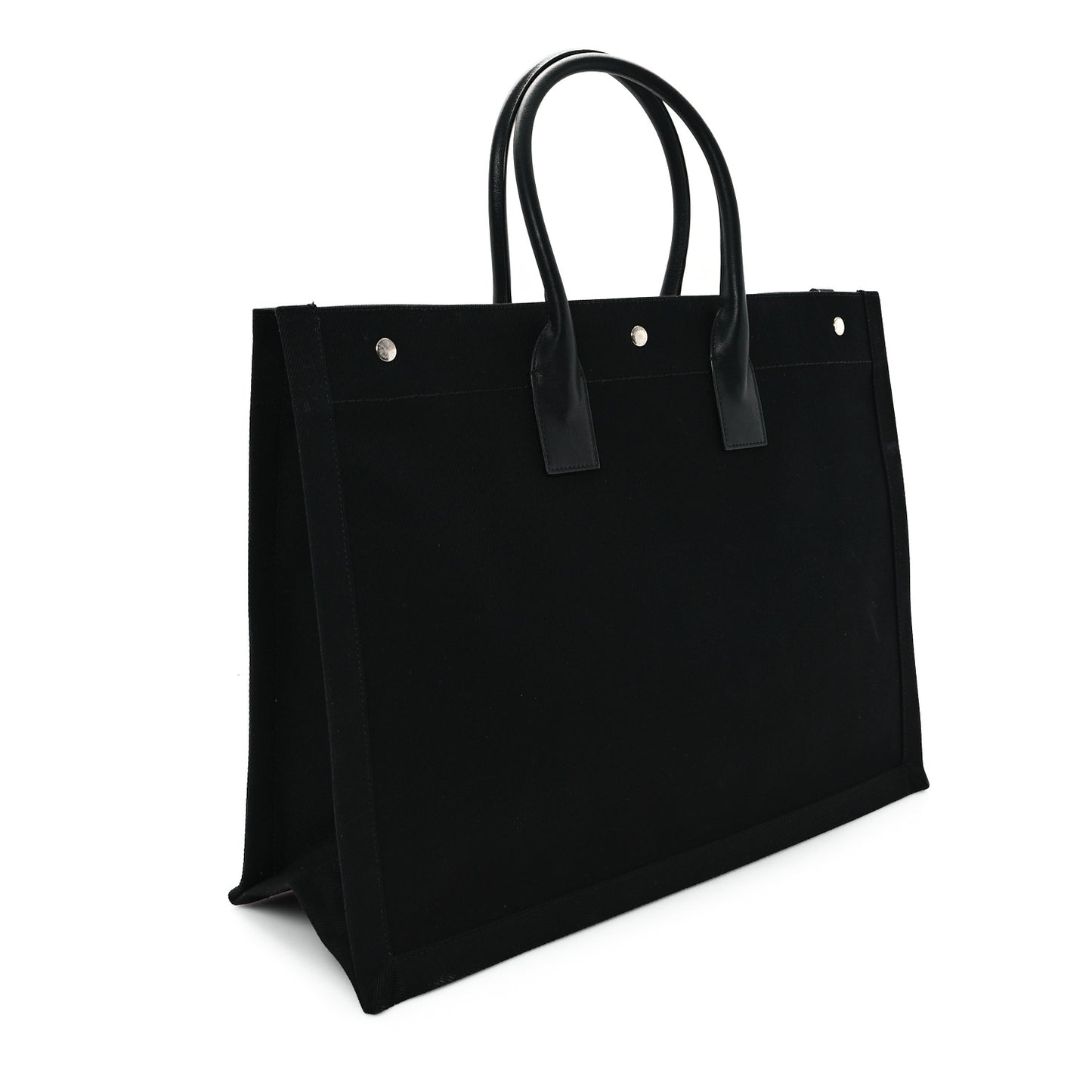 Linen Calfskin Rive Gauche Tote Black