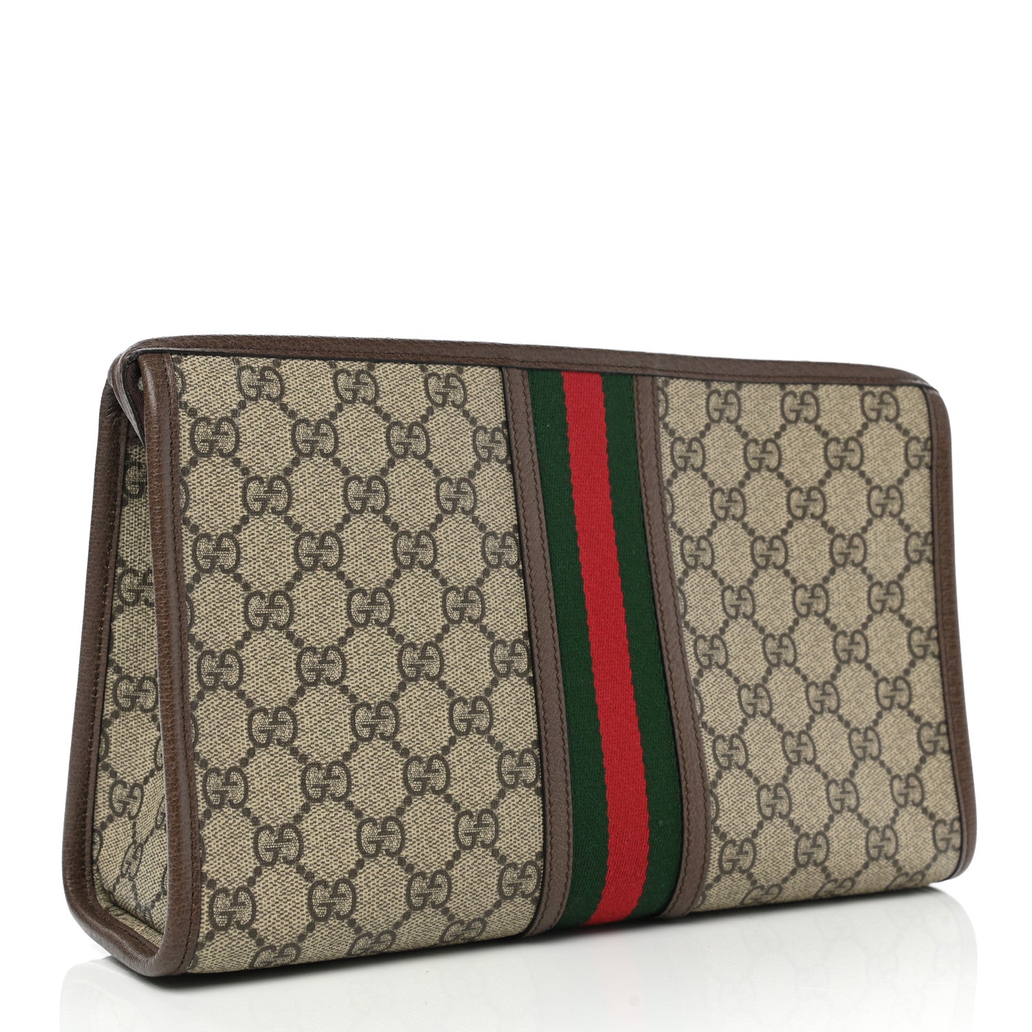 Gucci GG Supreme Monogram Web Toiletry Case Brown 3 of 11