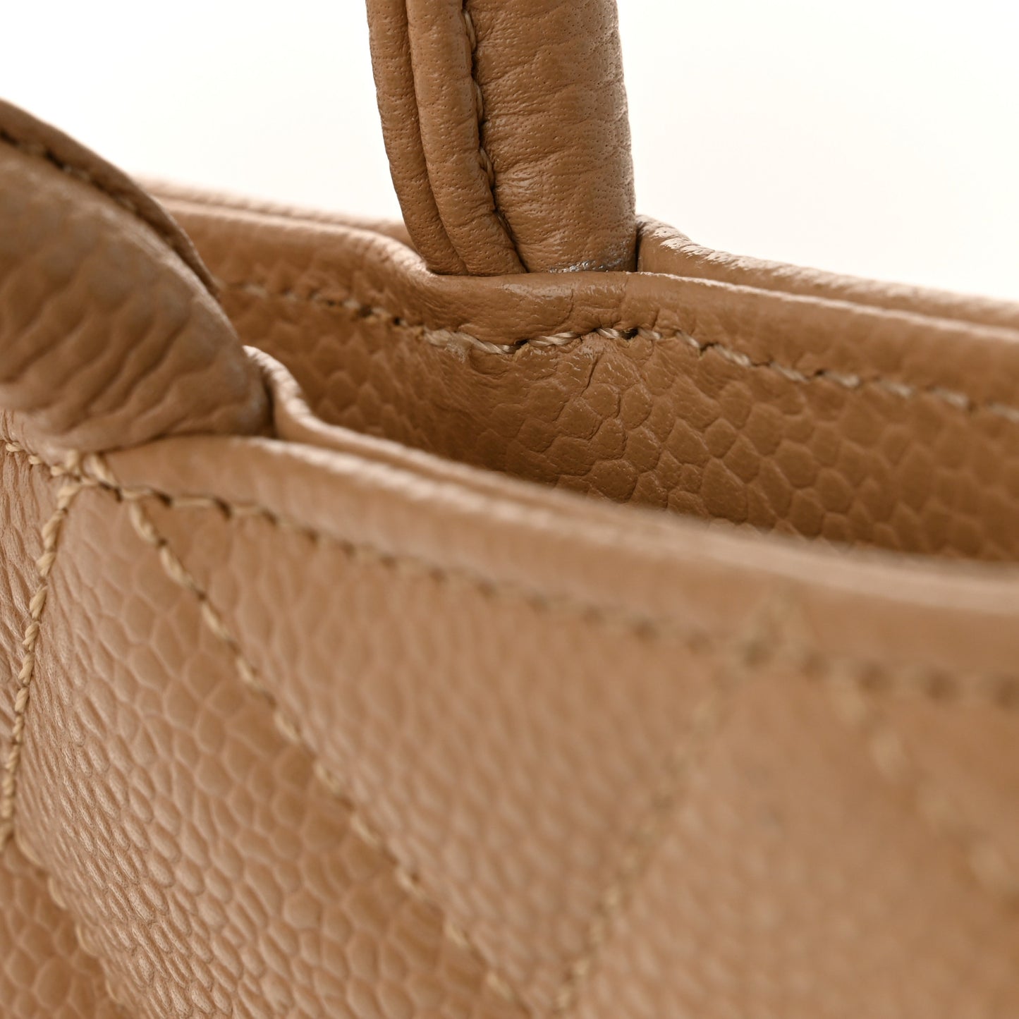 Caviar Quilted Medallion Tote Beige