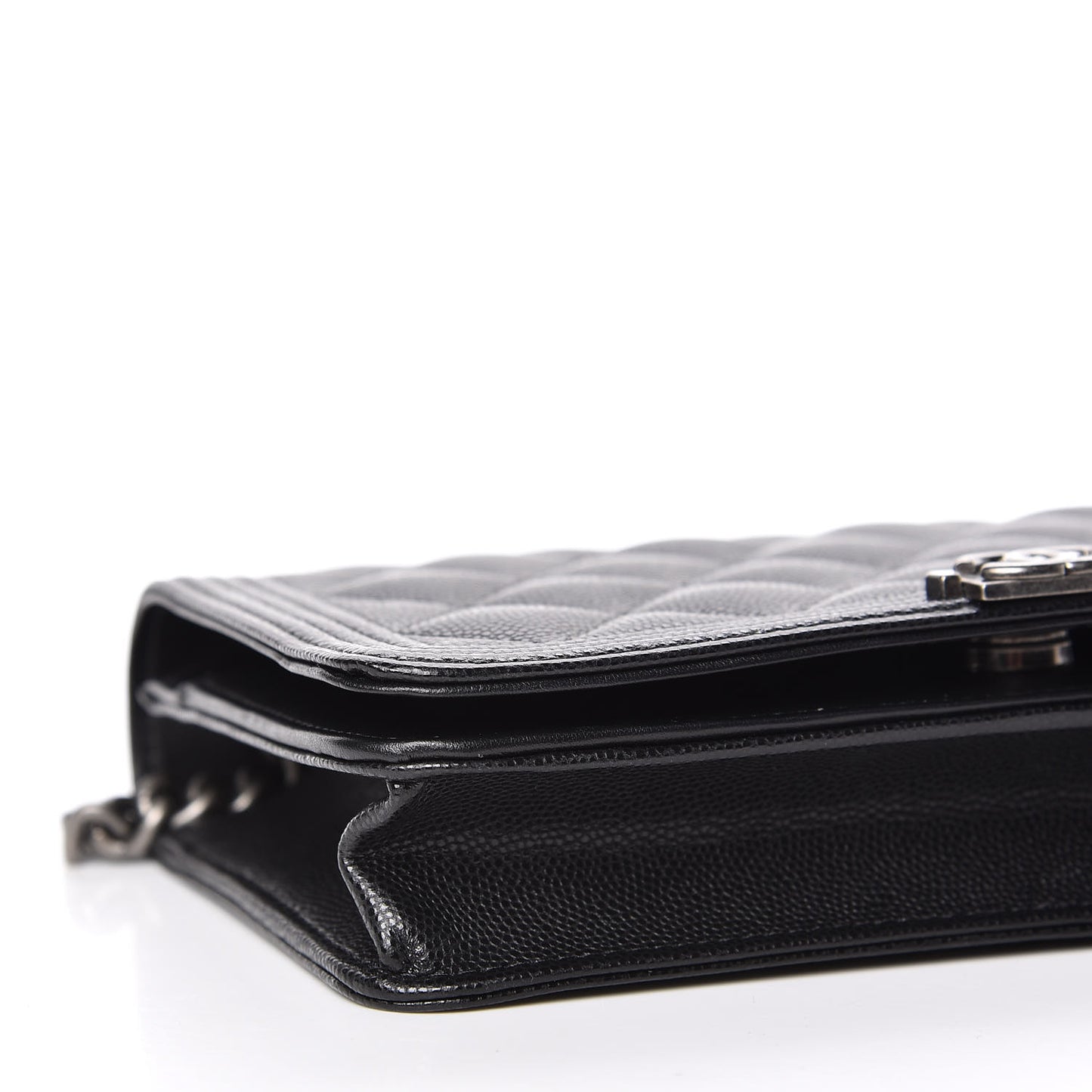 Caviar Quilted Boy Wallet On Chain WOC Black