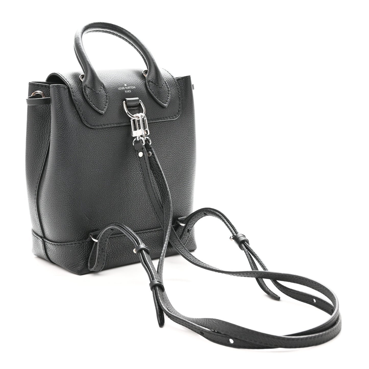 Calfskin Lockme Mini Backpack Black