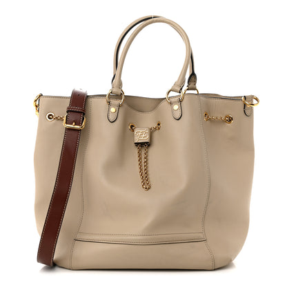 Fendi Vitello Grace King Karligraphy Chain Bucket Bag Nuvola Praline 1 of 18