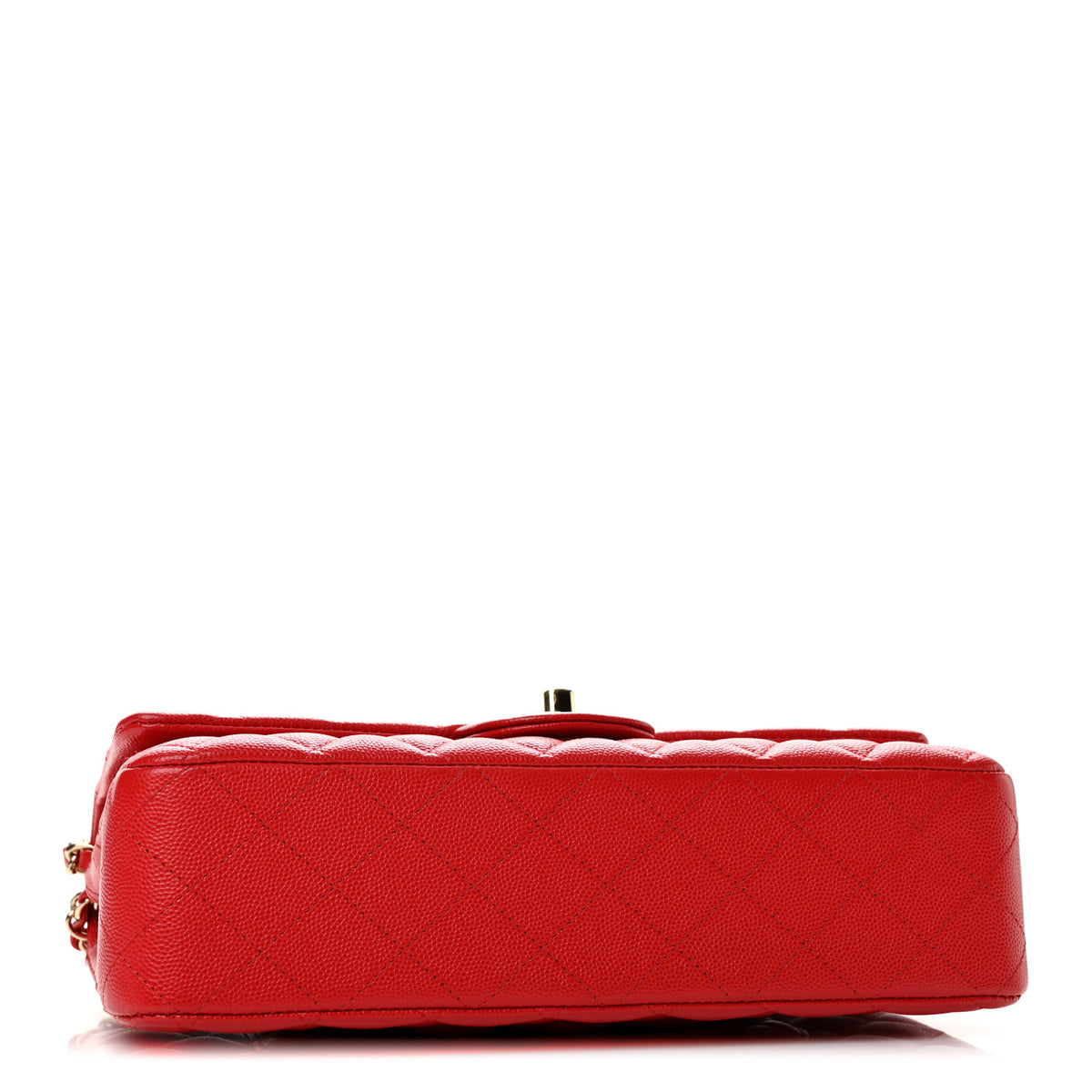 Caviar Quilted Medium Double Flap Red