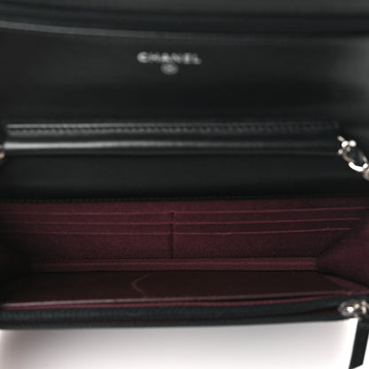 Chanel Lambskin Quilted Wallet On Chain WOC Black 5 of 12