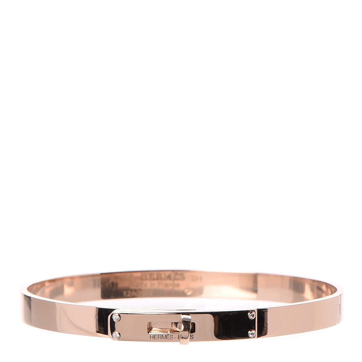 Hermes 18K Rose Gold Diamond PM Kelly Bracelet SH 1 of 4