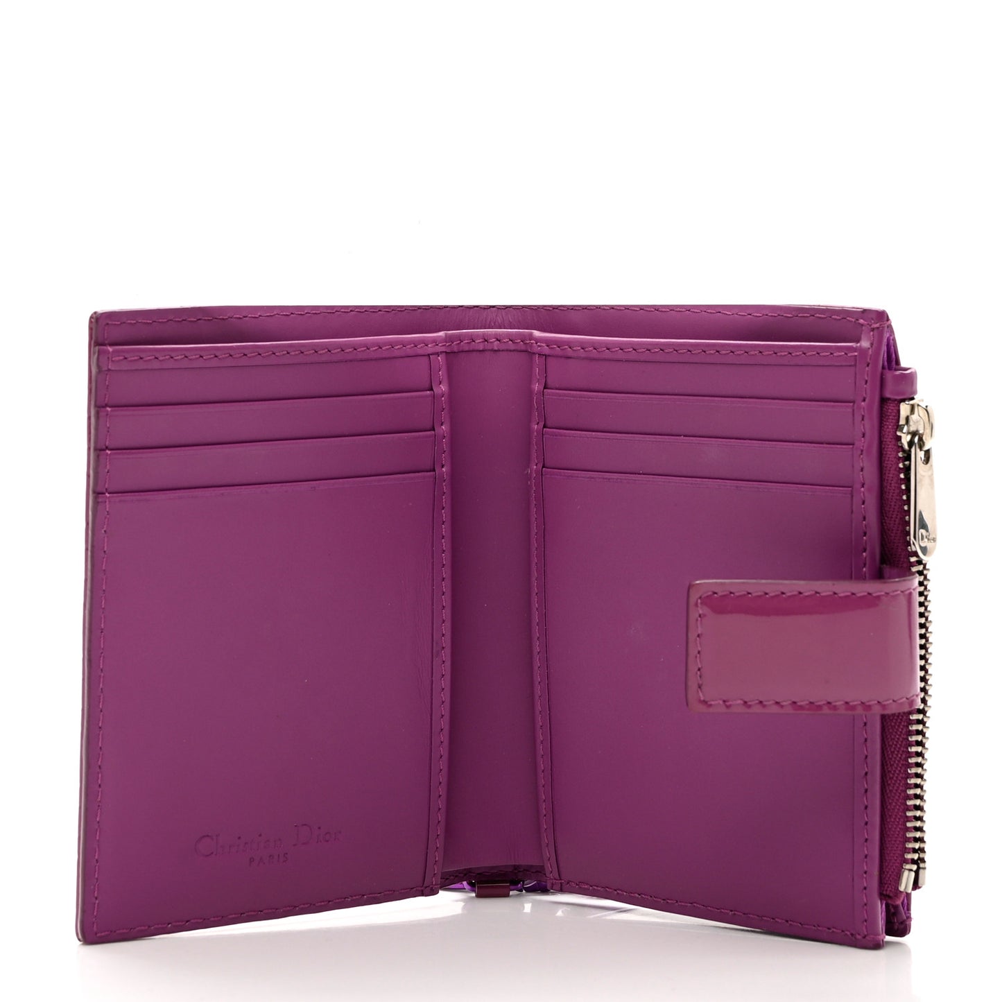 Patent Cannage Lady Dior Eden Wallet Purple