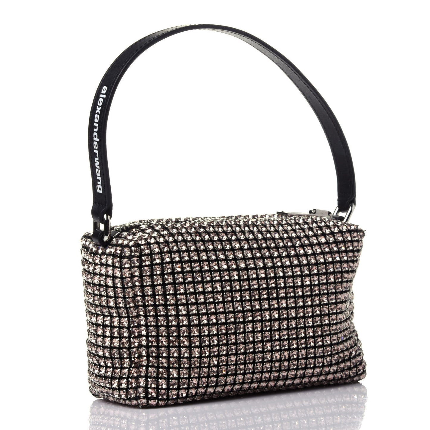 Mesh Crystal Rhinestone Mini Heiress Pouch Pink
