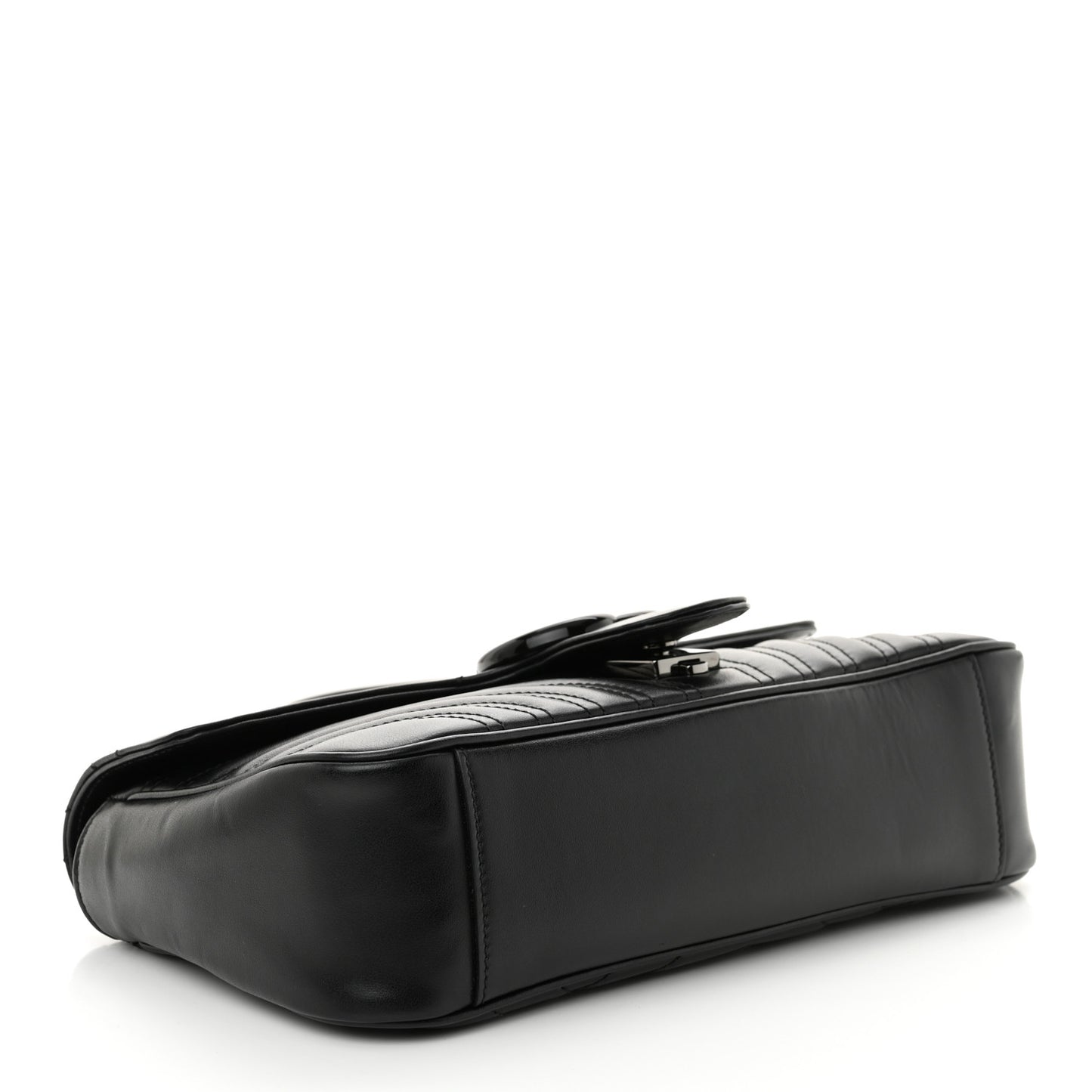 Calfskin Matelasse Monochrome Small GG Marmont Shoulder Bag Black
