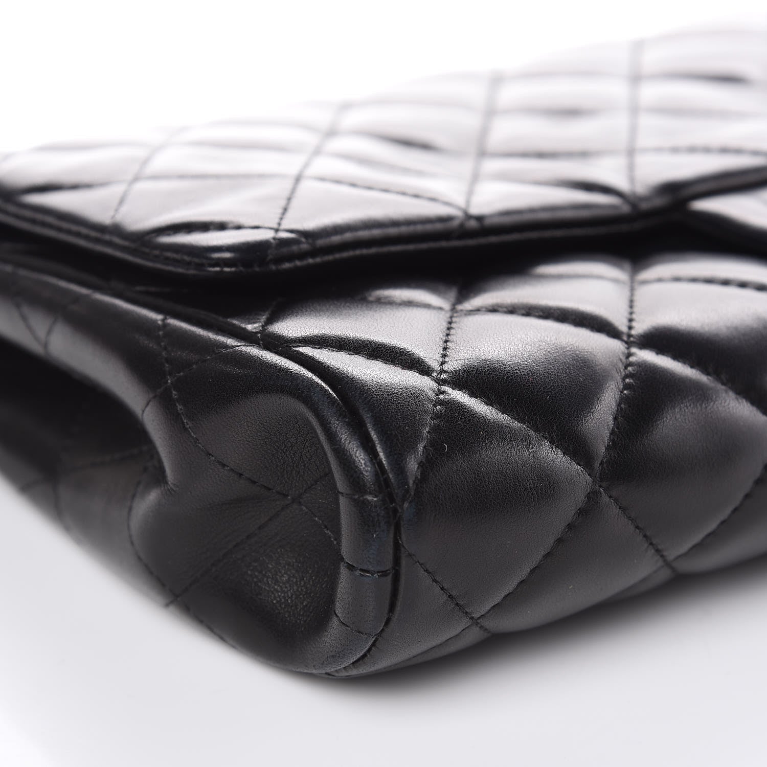 Chanel Lambskin Quilted Clutch With Chain Flap Black 9 of 16