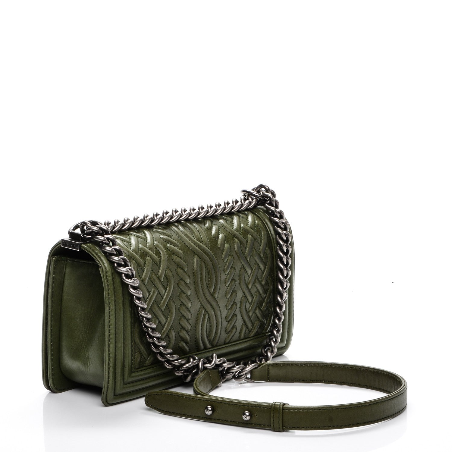 Chanel Lambskin Medium Celtic Boy Flap Green 3 of 7