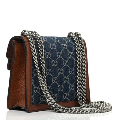 Gucci New Denim GG Monogram Dollar Calfskin Enamel Mini Dionysus Shoulder Bag Blue Tea Cuir Epilog Electric Blue 3 of 9