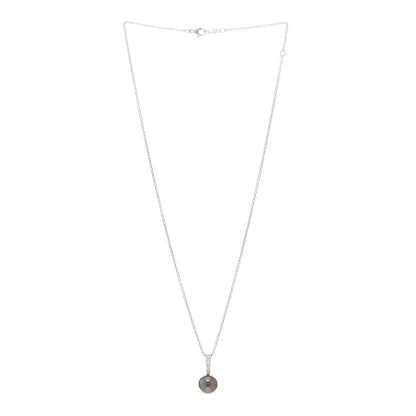 Mikimoto 18K White Gold Diamond Tahitian Pearl 10mm Morning Dew Pendant Necklace 3 of 4
