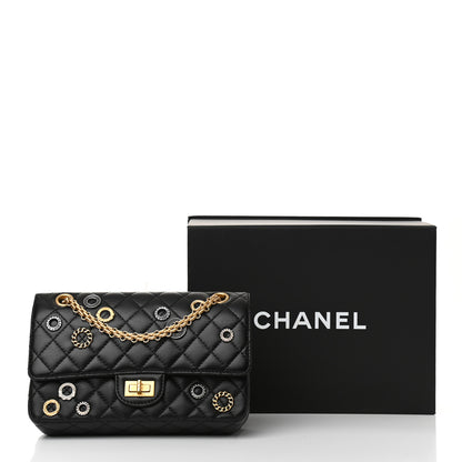 Chanel Aged Calfskin Crystal Charms 2.55 Reissue 225 Flap Black 8 of 8