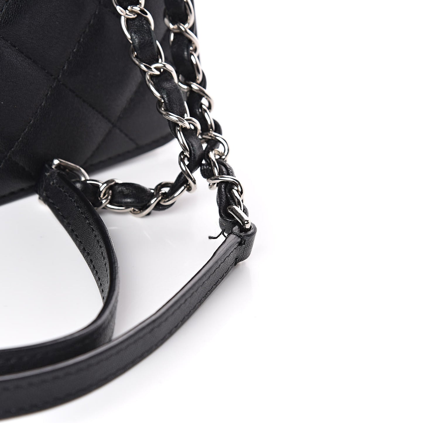 Grained Calfskin Quilted Small CC Box Flap Black