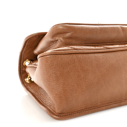Saint Laurent Crinkled Calfskin Matelasse Monogram Medium Niki Chain Satchel Caramel 8 of 9