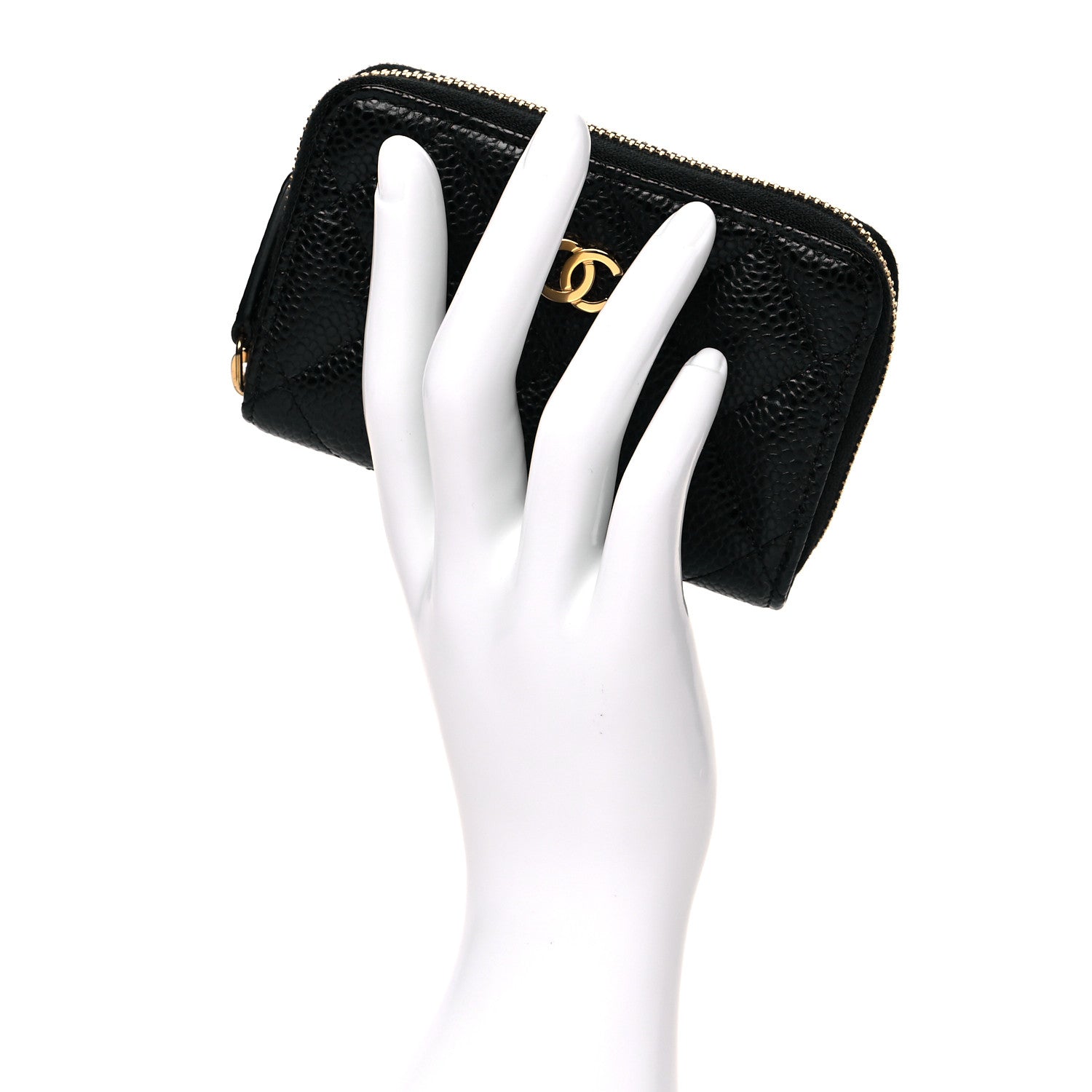 Chanel Caviar Quilted Zip Coin Purse Black 2 of 11