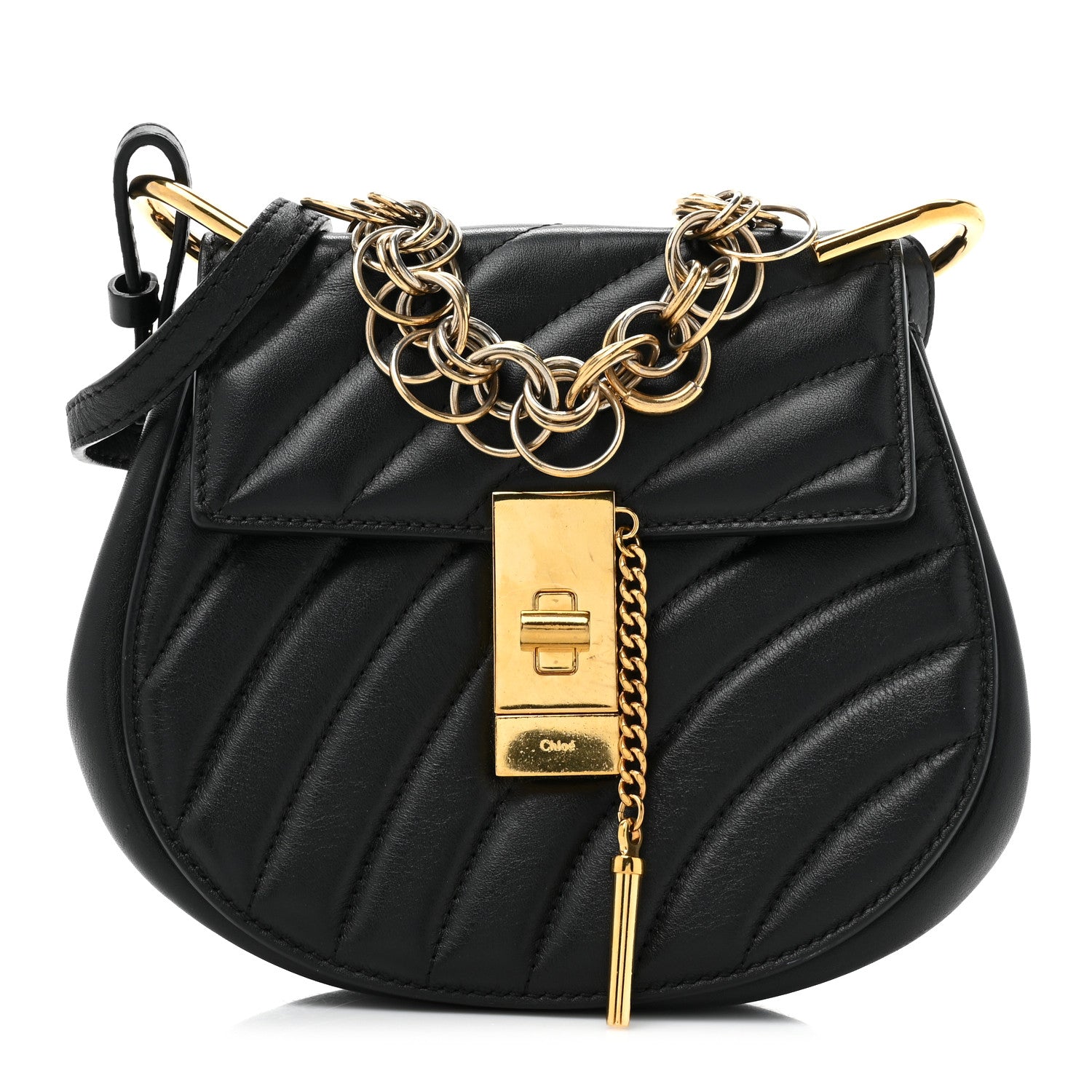 Chloe Calfskin Quilted Mini Drew Bijou Shoulder Bag Black 1 of 13