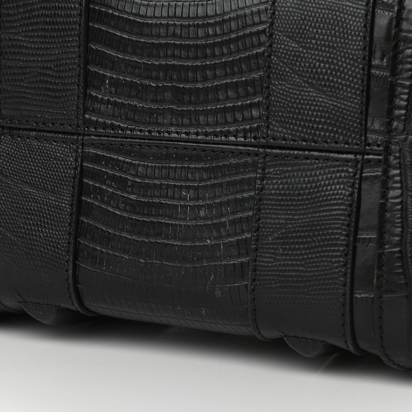 Calfskin Crocodile Embossed Mini Lucrezia Black