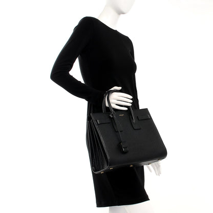 Saint Laurent Grained Calfskin Small Sac De Jour Black 3 of 13