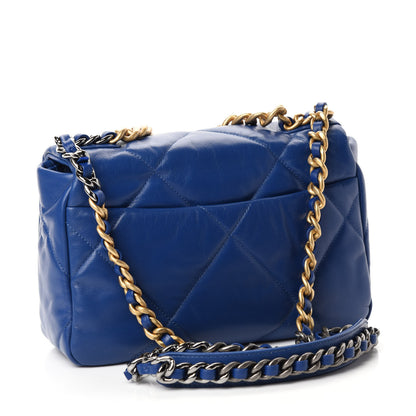 Chanel Goatskin Quilted Medium Chanel 19 Flap Dark Blue 3 of 12