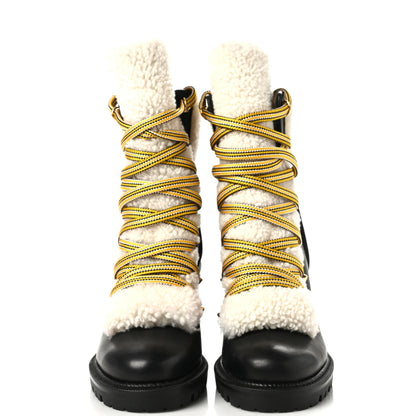 Christian Louboutin Calfskin Shearling Yetita 70 Hiker Booties 36.5 Black 2 of 6