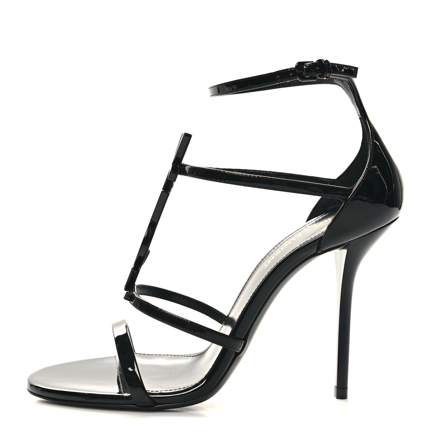 Saint Laurent Patent Cassandra 100 Sandals 37 Black 1 of 9