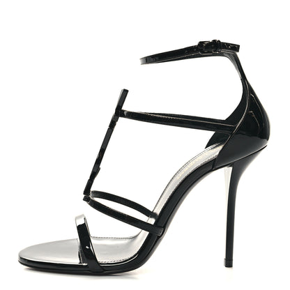 Saint Laurent Patent Cassandra 100 Sandals 37 Black 1 of 9