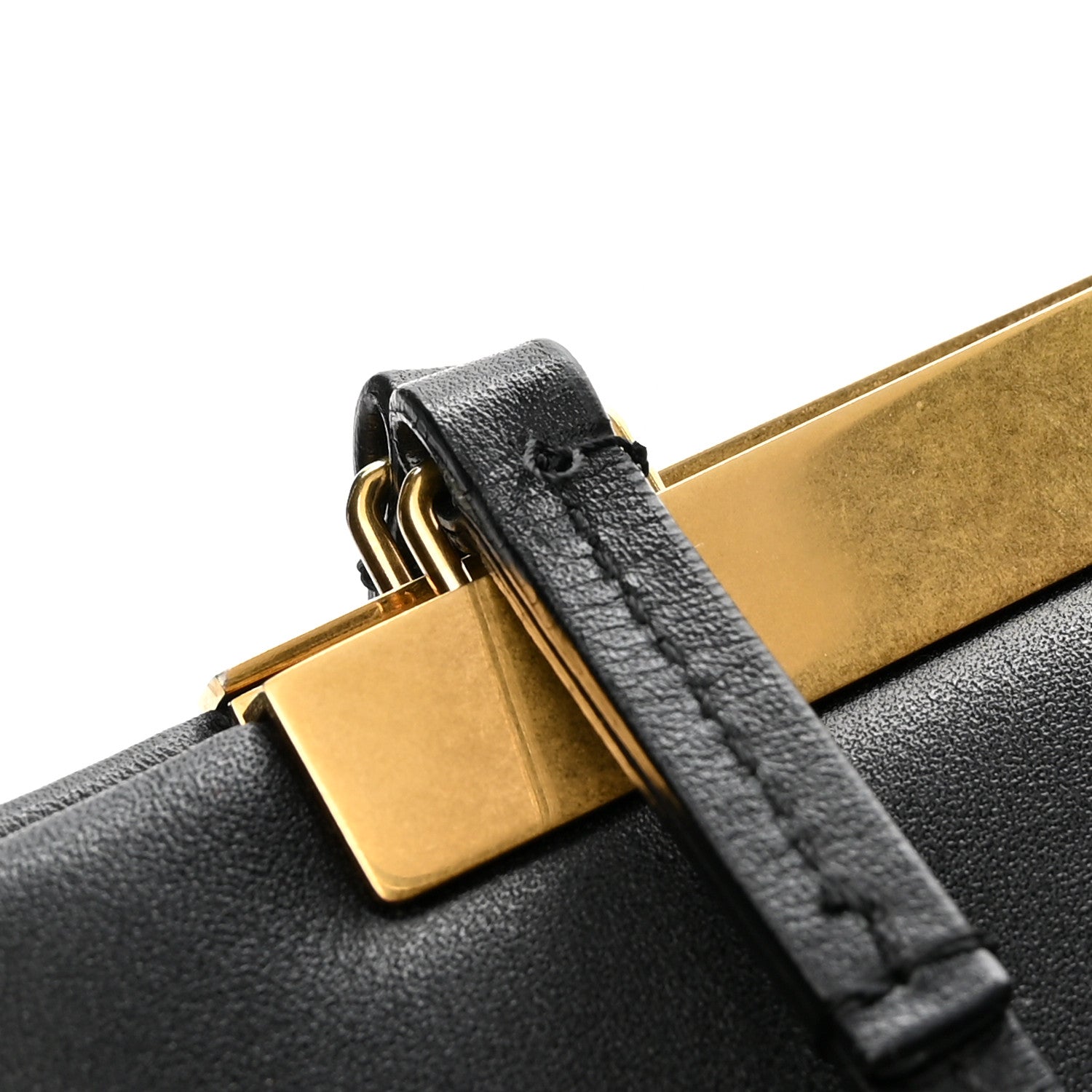 Celine Smooth Calfskin Medium Clasp Shoulder Bag Black 11 of 14
