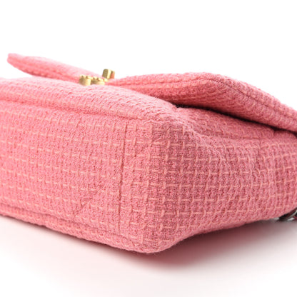 Chanel Metallic Tweed Quilted Large Chanel 19 Flap Pink 7 of 12