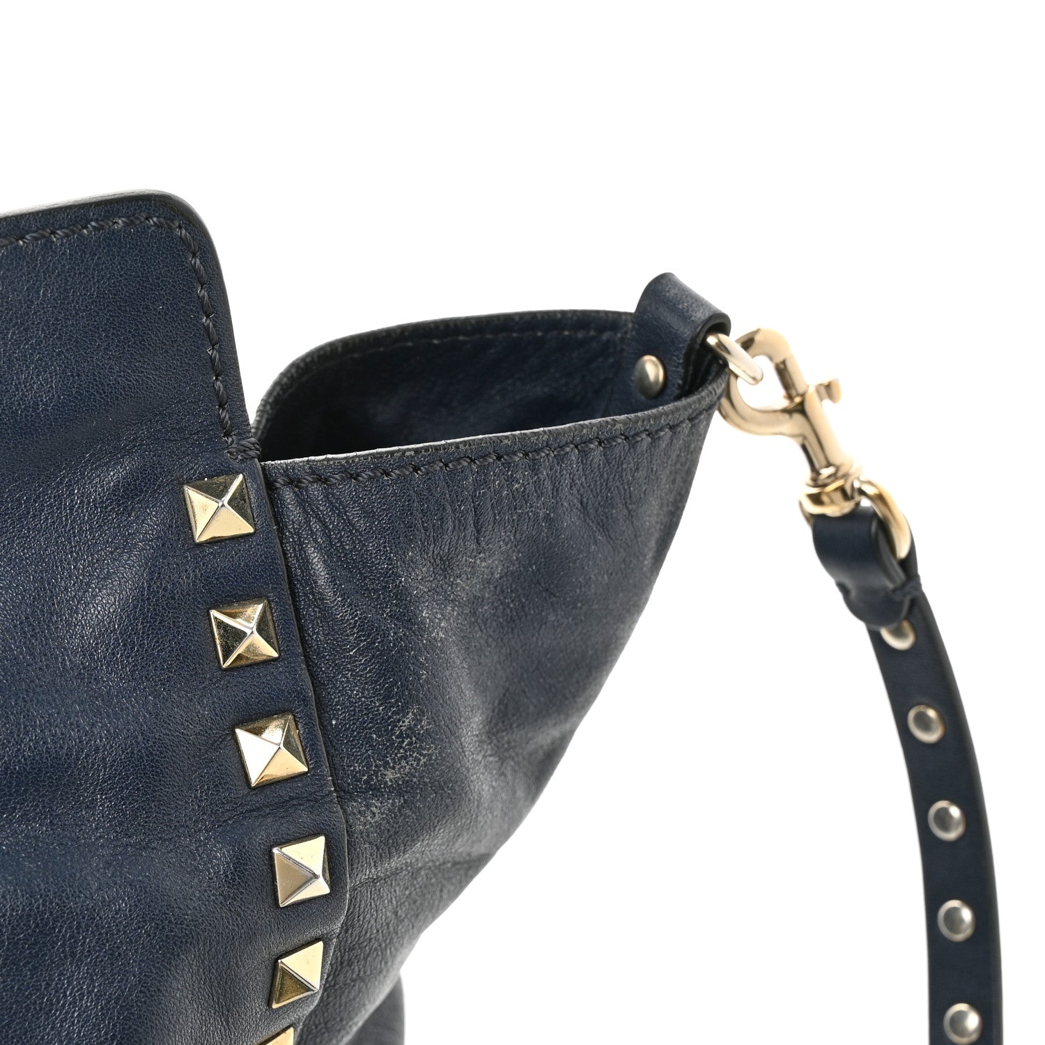 Valentino Garavani Vitello Small Rockstud Tote Marine 11 of 14