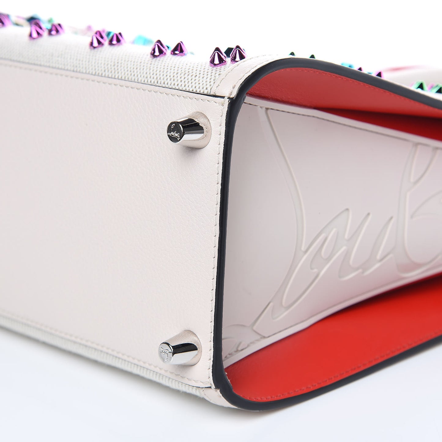 Canvas Spikes Loubinthesky Medium Paloma Ivory