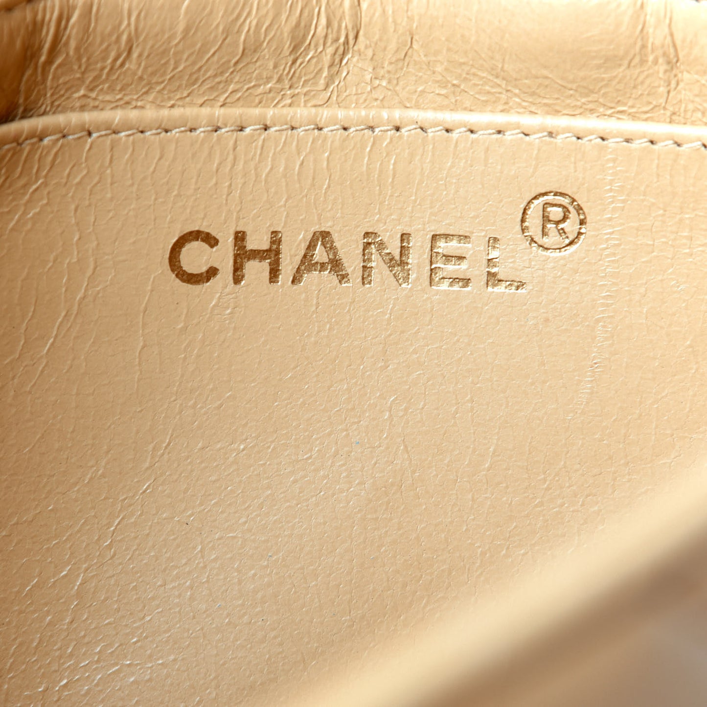 Lambskin Quilted Medium Single Flap Beige