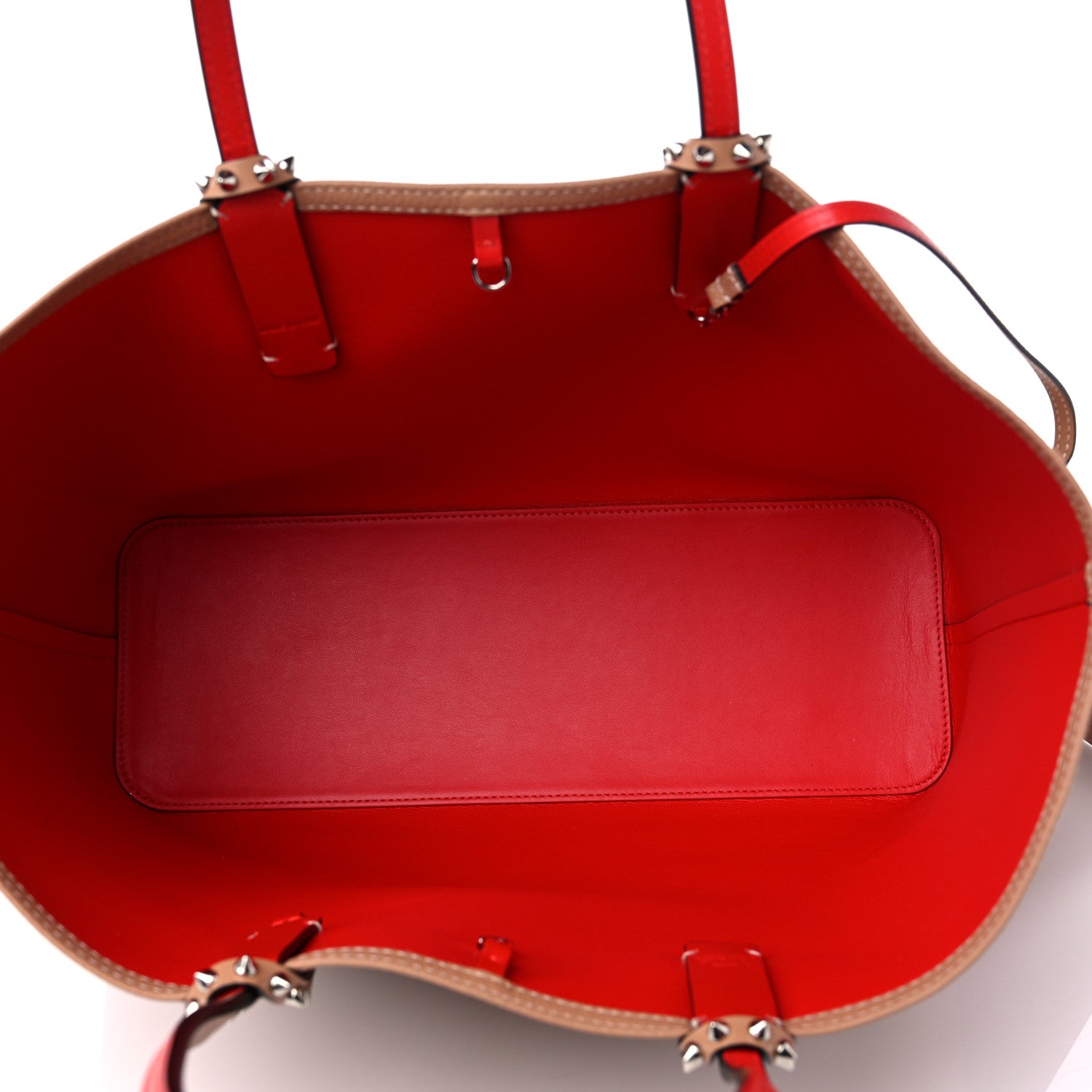 Christian Louboutin Calfskin Spikes East West Cabata Tote Nude 6 of 12