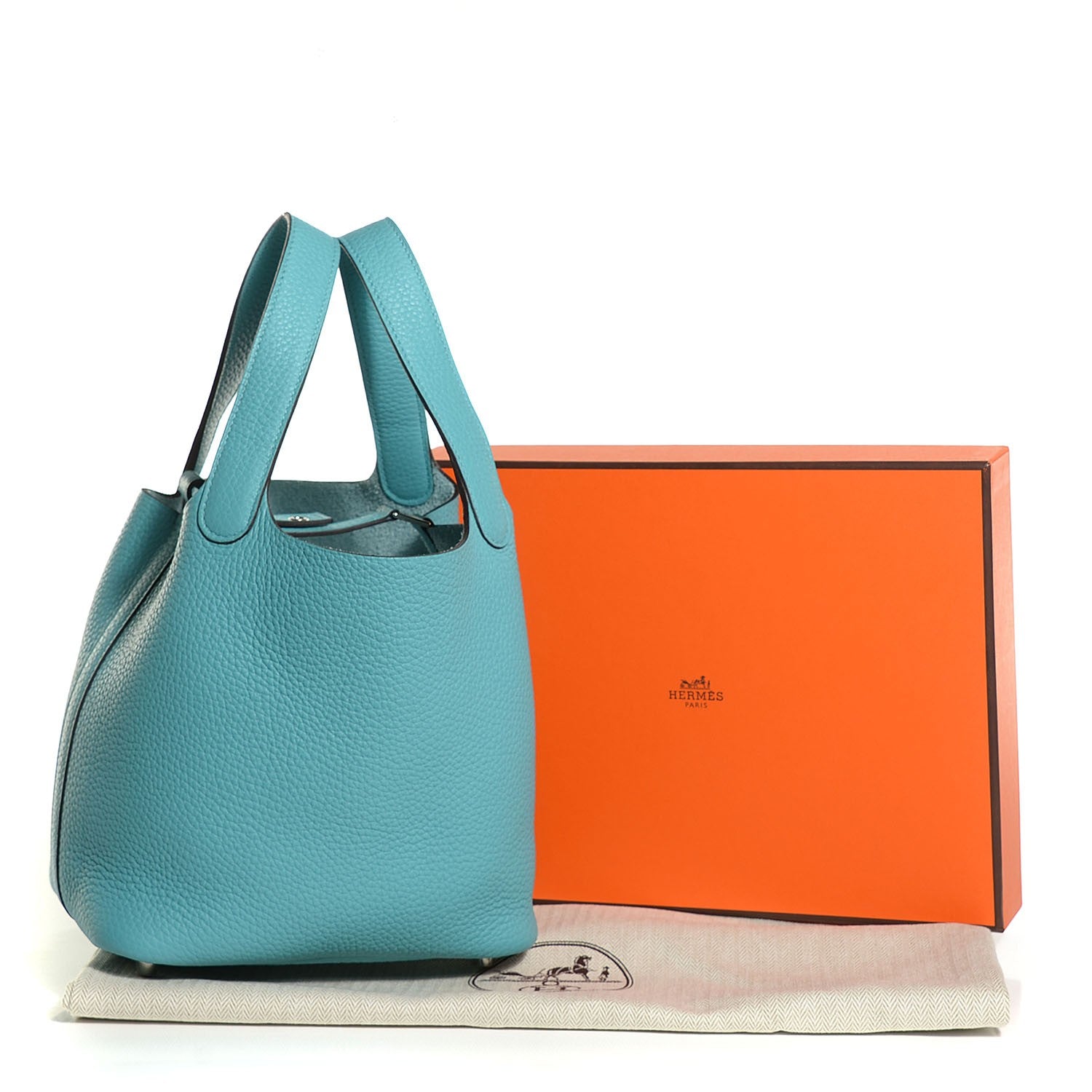 Hermes Taurillon Clemence Picotin Lock 18 PM Bleu Saint Cyr 7 of 16