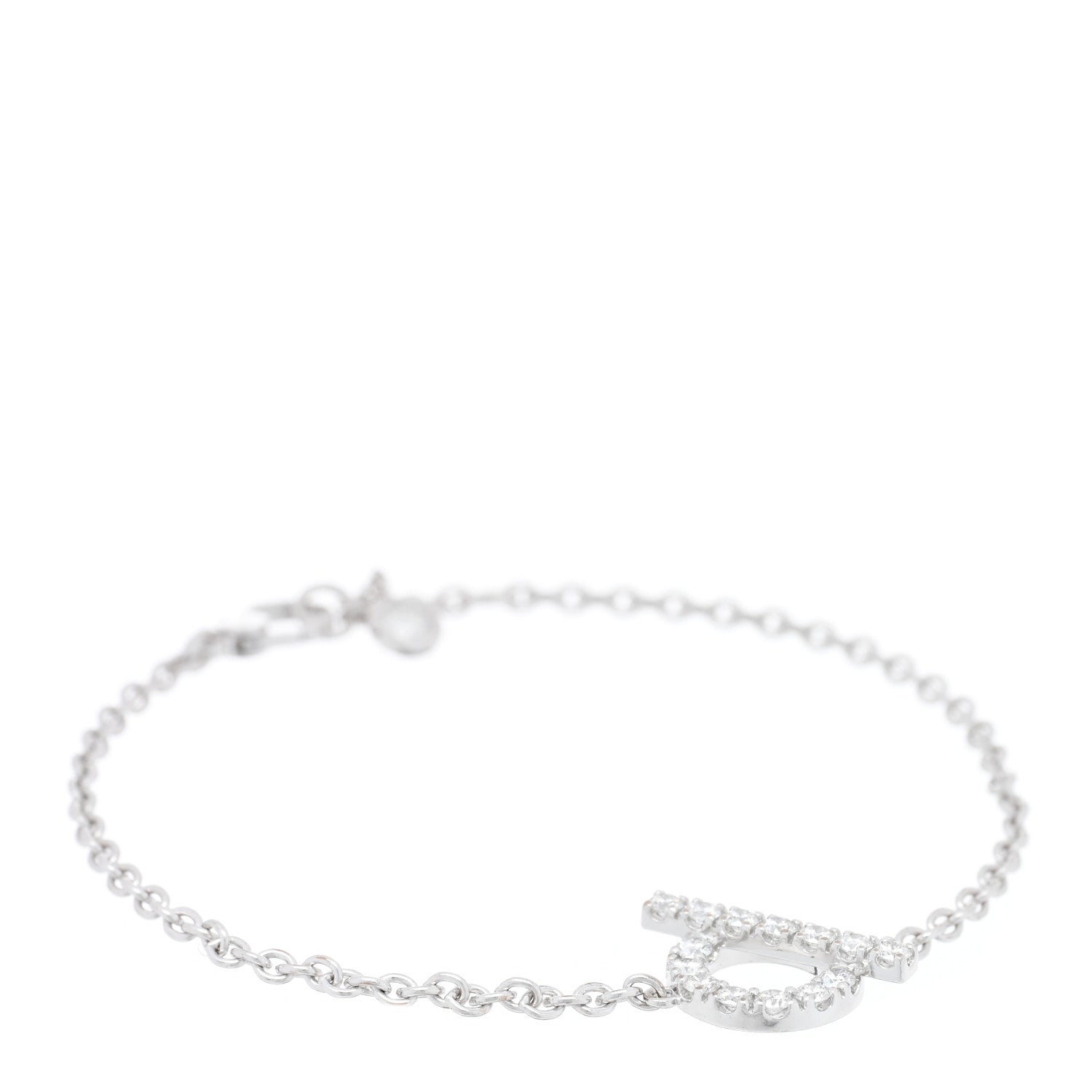 Hermes 18K White Gold Diamond Finesse Bracelet SH 1 of 3
