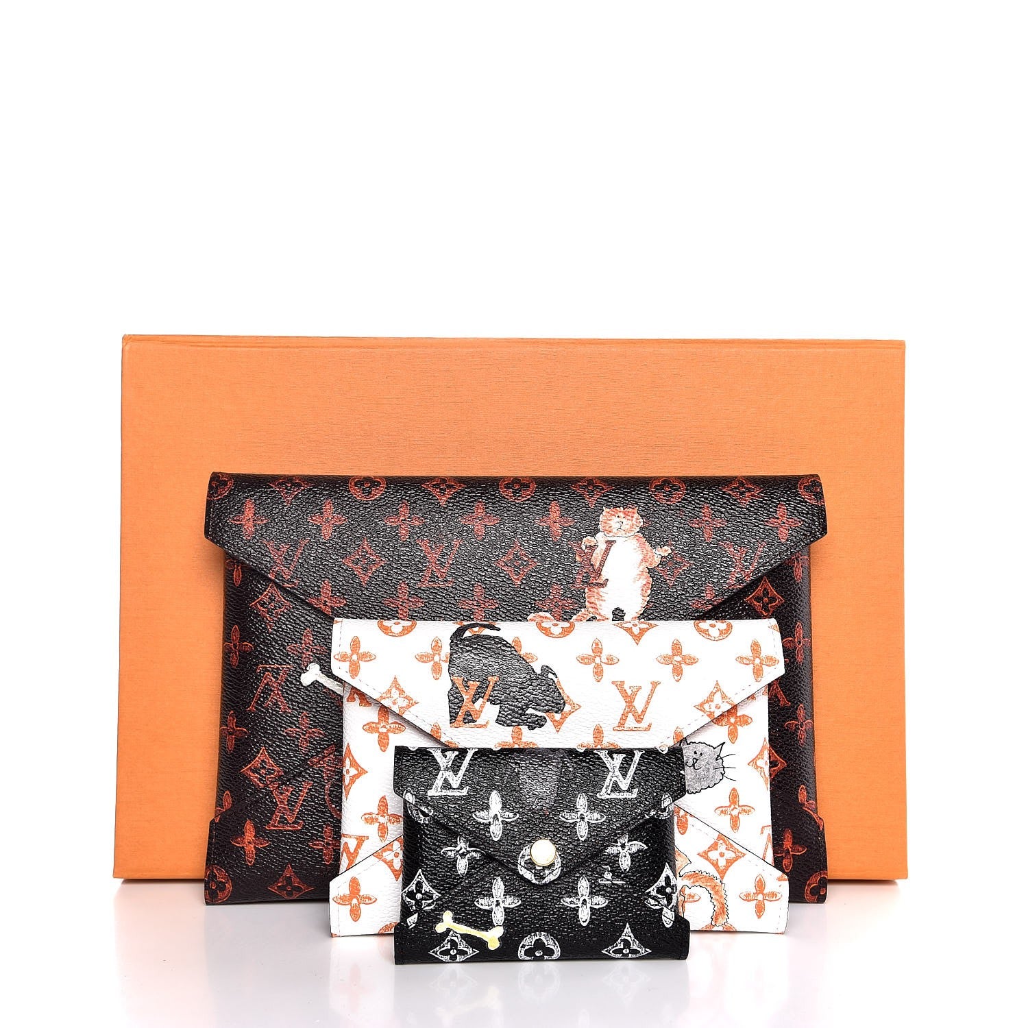 Louis Vuitton Catogram Kirigami Pochette Set Marron White Black 9 of 9