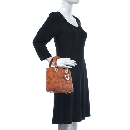 Christian Dior Lambskin Cannage Small Lucky Badges My Lady Dior Orange 2 of 9