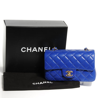 Chanel Lambskin Quilted Mini Flap Blue Fonce 5 of 8