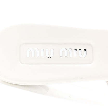 Miu Miu Vernice Chain Pearl Mules 38 White 8 of 9