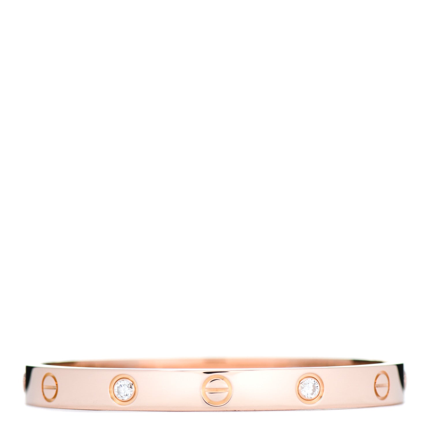 Cartier 18K Pink Gold 4 Diamond LOVE Bracelet 16 3 of 4