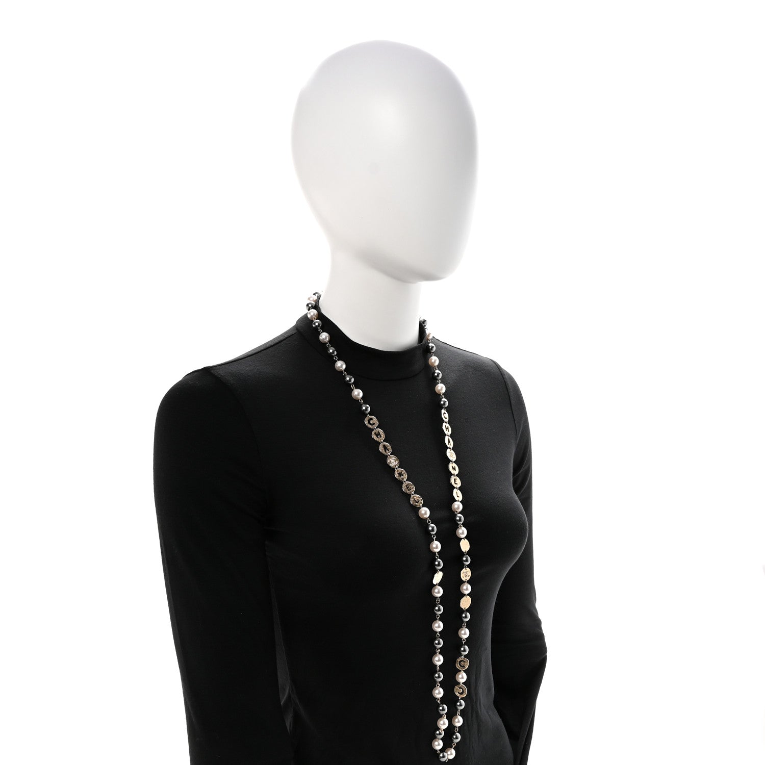 Chanel Pearl Papyrus Long Necklace Gold Pearly White Gold 2 of 7