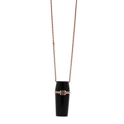 Chanel Resin Lambskin Chain CC Lipstick Case Necklace Black Pink 1 of 6