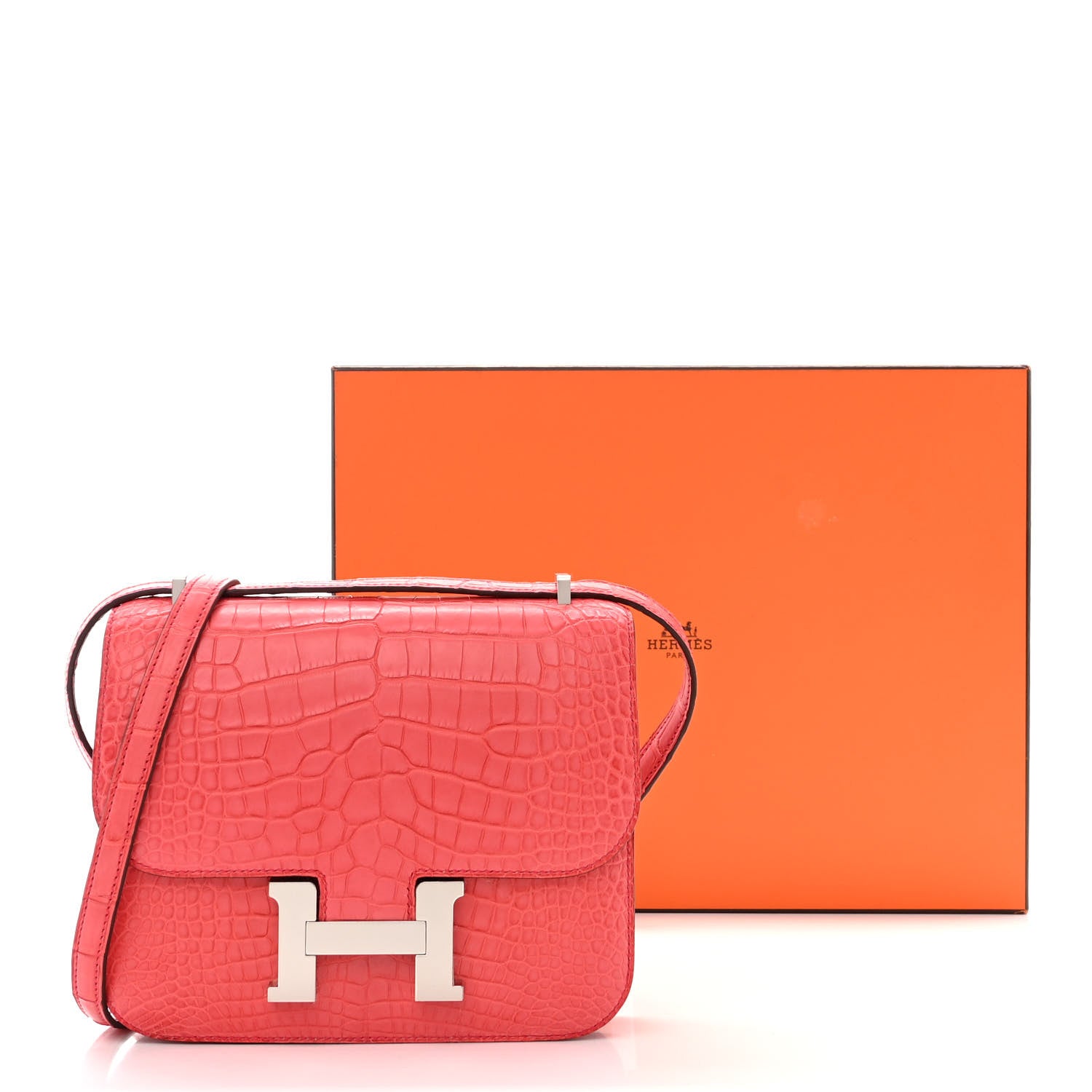 Hermes Matte Alligator Constance 18 Bougainvillea 11 of 11